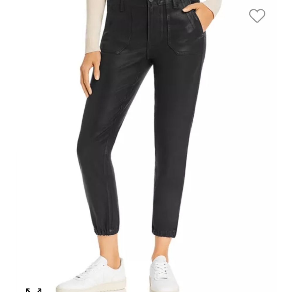 NWT $249  Paige Mayslie Straight Ankle - Black Fog‎ Luxe Coating Size 30